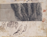 Two Men Holding Long Staffs (recto); Proof impression of part of an etching, and scribbles in the artist's hand (verso), Giovanni Battista Piranesi (Italian, Mogliano Veneto 1720–1778 Rome), Pen and brown ink